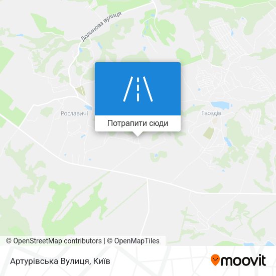Карта Артурівська Вулиця
