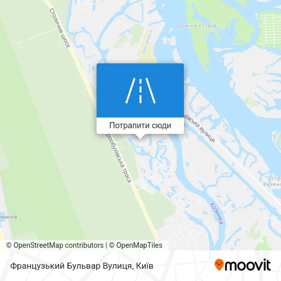 Карта Французький Бульвар Вулиця