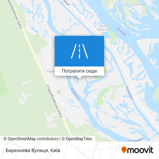 Карта Березнева Вулиця