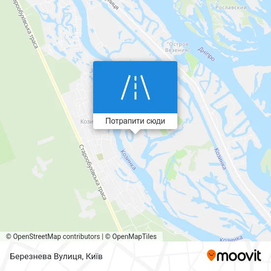Карта Березнева Вулиця