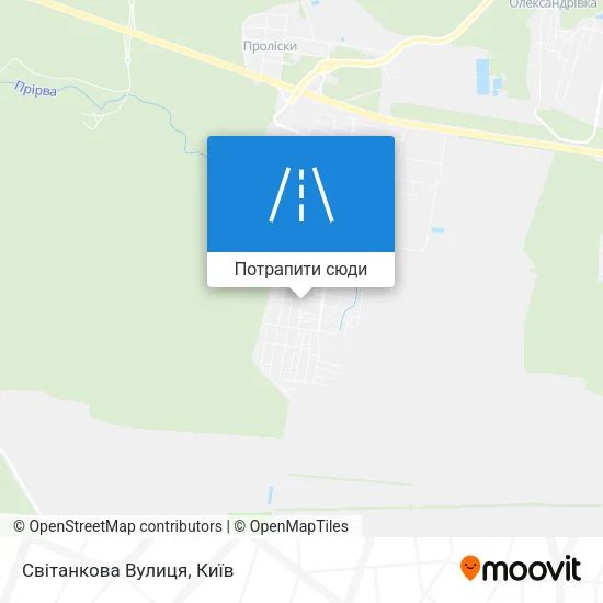 Карта Світанкова Вулиця