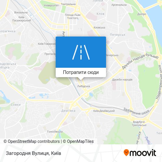 Карта Загородня Вулиця