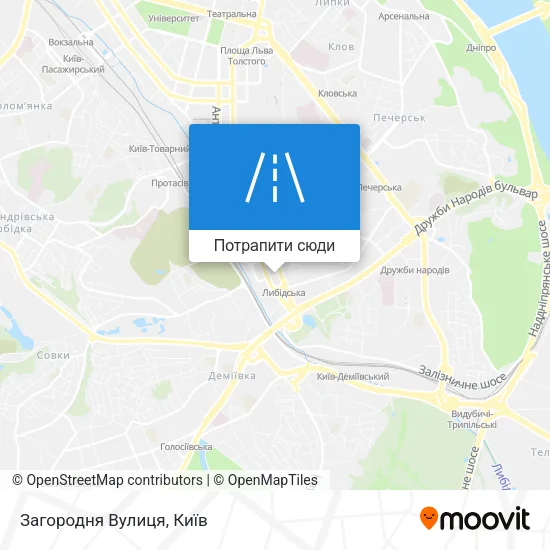 Карта Загородня Вулиця