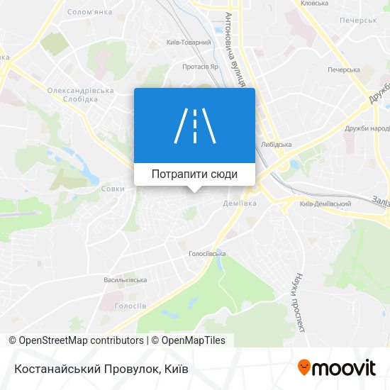 Карта Костанайський Провулок