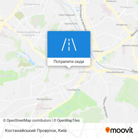 Карта Костанайський Провулок