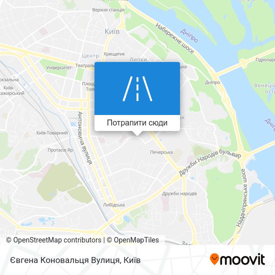 Карта Євгена Коновальця Вулиця