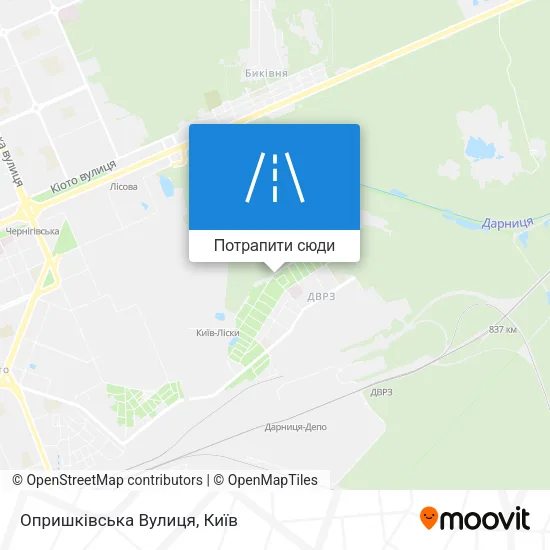 Карта Опришківська Вулиця
