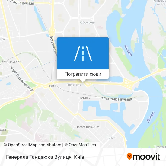 Карта Генерала Гандзюка Вулиця