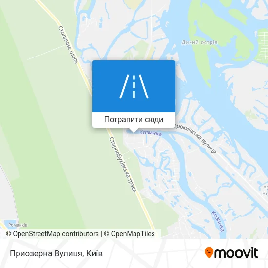 Карта Приозерна Вулиця