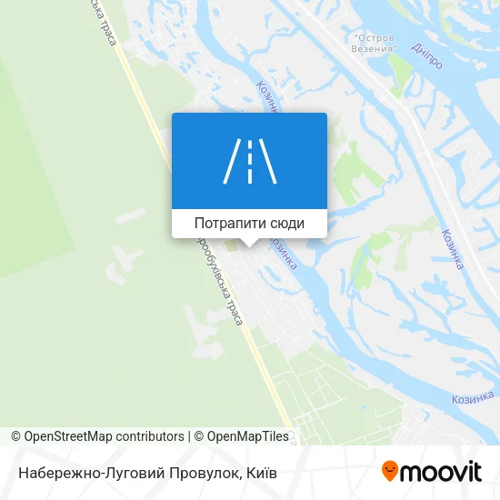 Карта Набережно-Луговий Провулок
