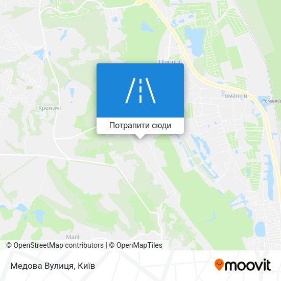 Карта Медова Вулиця