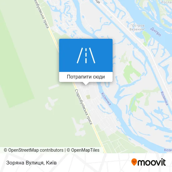 Карта Зоряна Вулиця