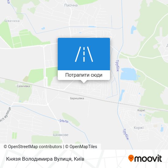 Карта Князя Володимира Вулиця
