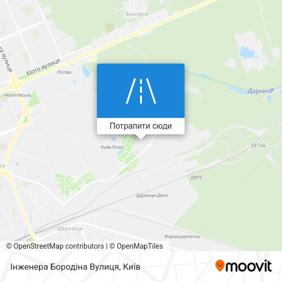 Карта Інженера Бородіна Вулиця
