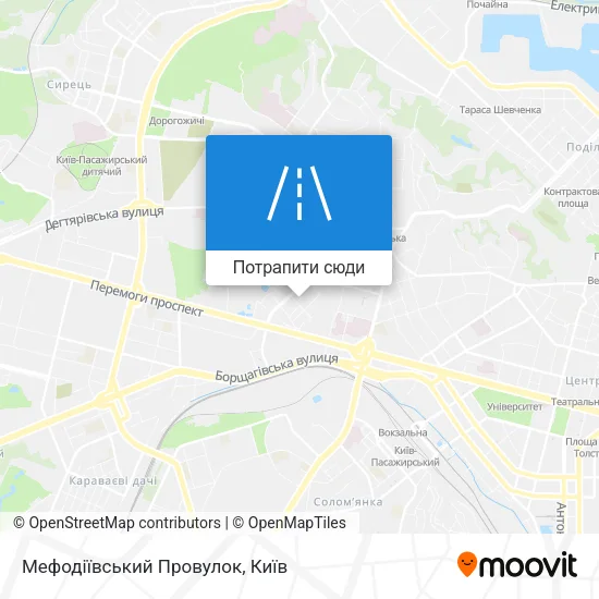 Карта Мефодіївський Провулок