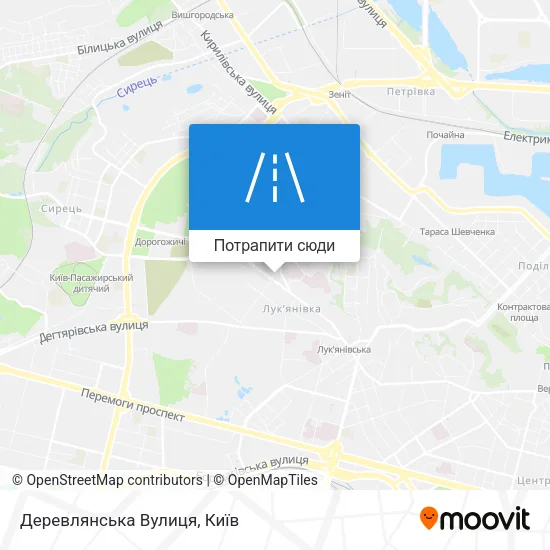 Карта Деревлянська Вулиця