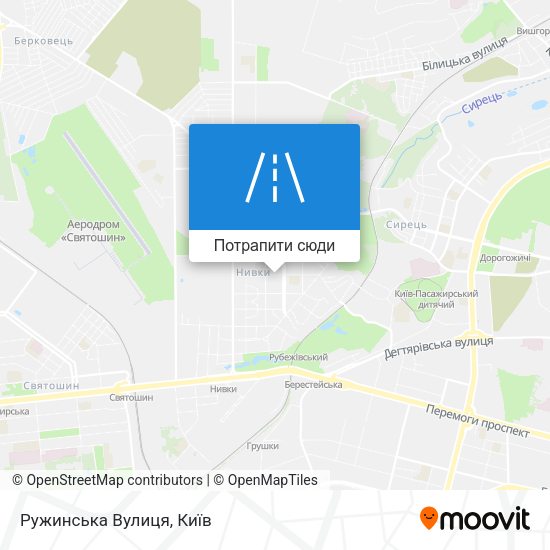 Карта Ружинська Вулиця
