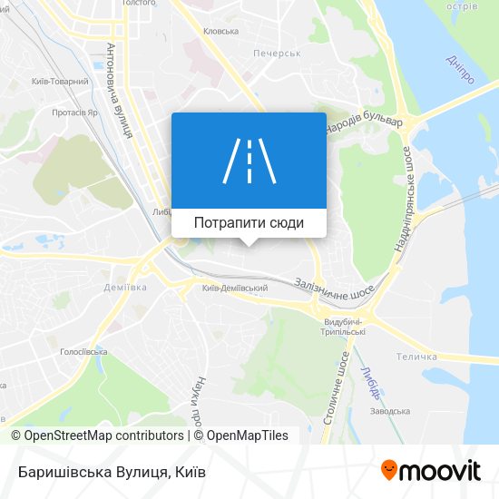 Карта Баришівська Вулиця