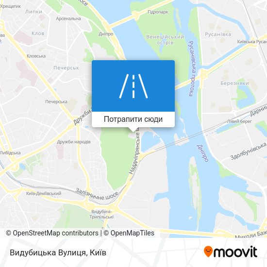 Карта Видубицька Вулиця