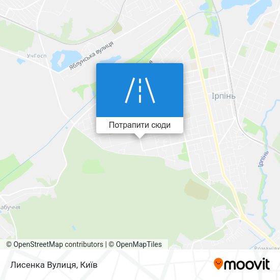Карта Лисенка Вулиця
