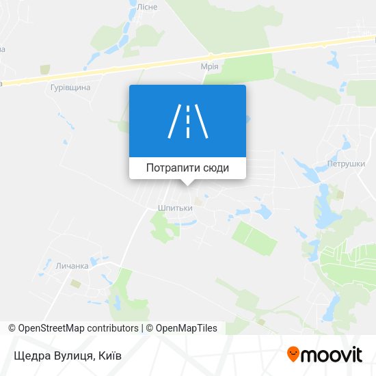 Карта Щедра Вулиця