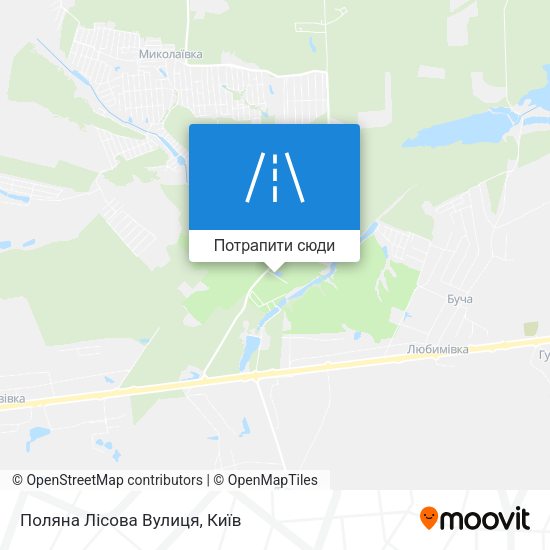 Карта Поляна Лісова Вулиця