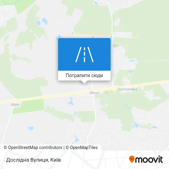 Карта Дослідна Вулиця