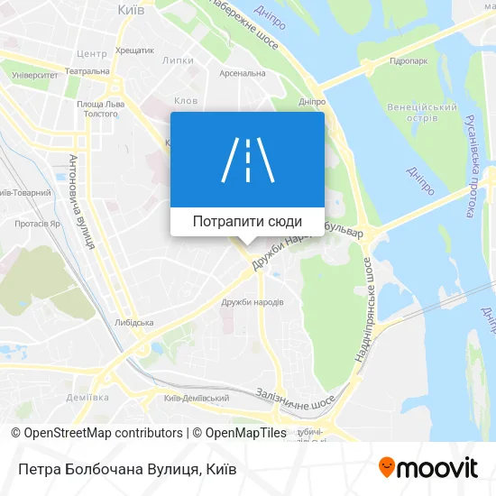 Карта Петра Болбочана Вулиця