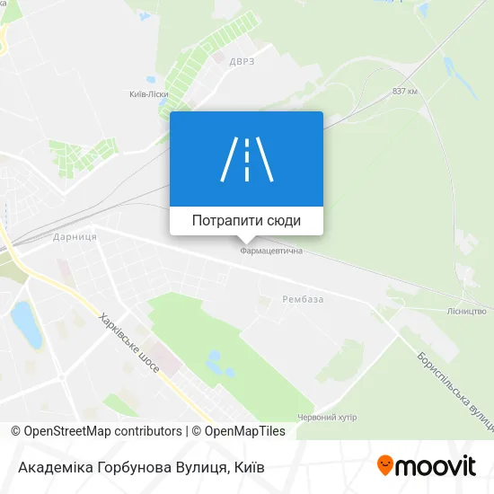 Карта Академіка Горбунова Вулиця
