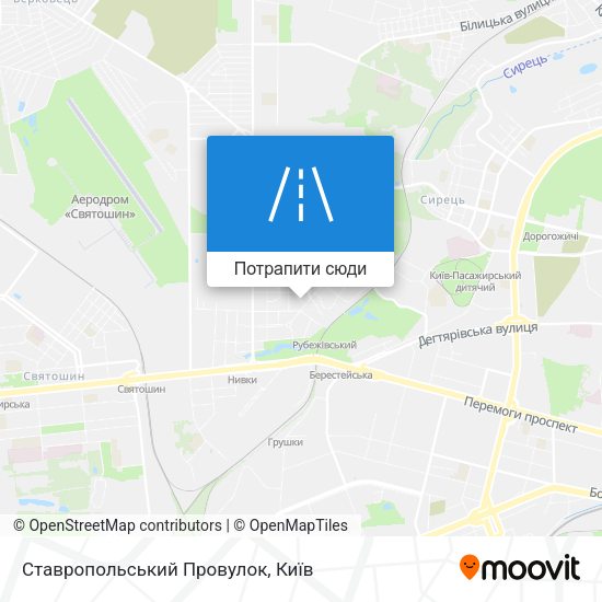 Карта Ставропольський Провулок