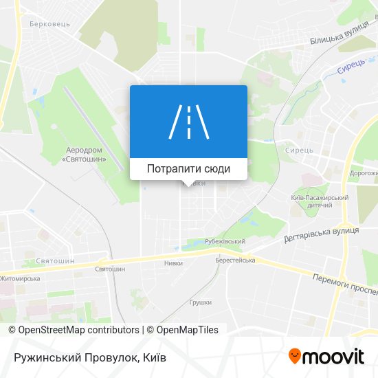 Карта Ружинський Провулок