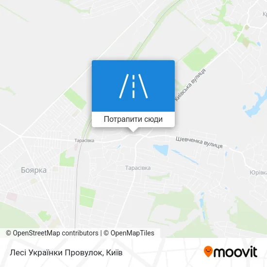 Карта Лесі Українки Провулок