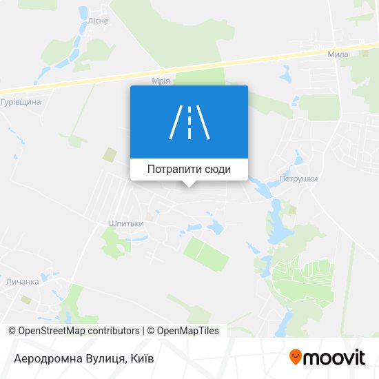 Карта Аеродромна Вулиця