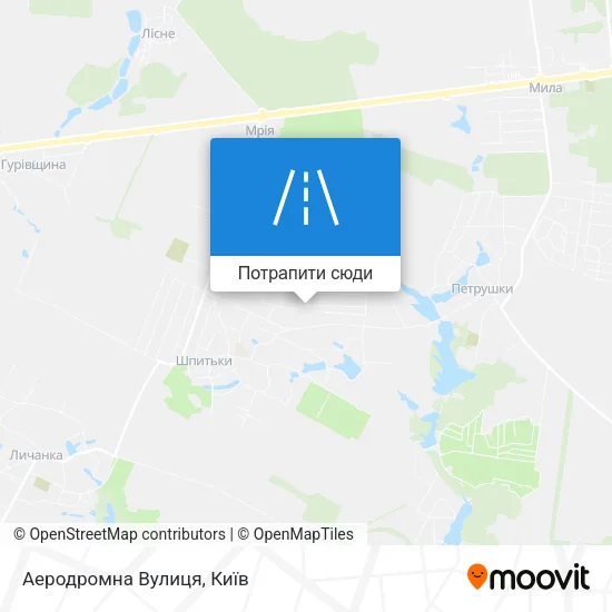 Карта Аеродромна Вулиця