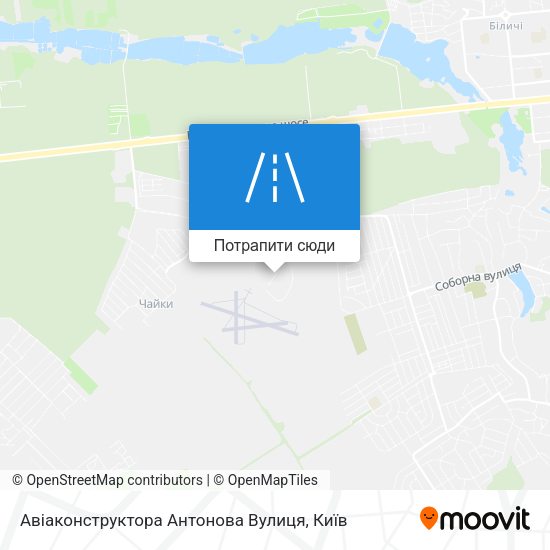 Карта Авіаконструктора Антонова Вулиця