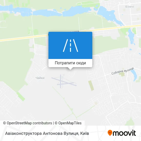 Карта Авіаконструктора Антонова Вулиця
