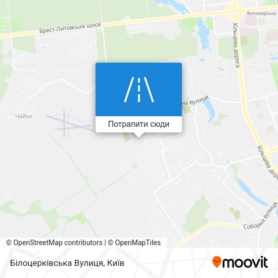 Карта Білоцерківська Вулиця