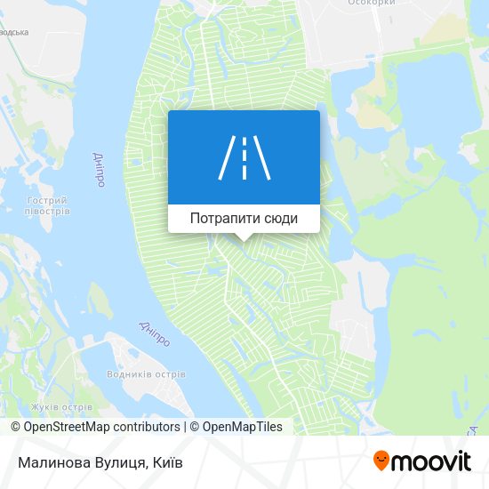 Карта Малинова Вулиця