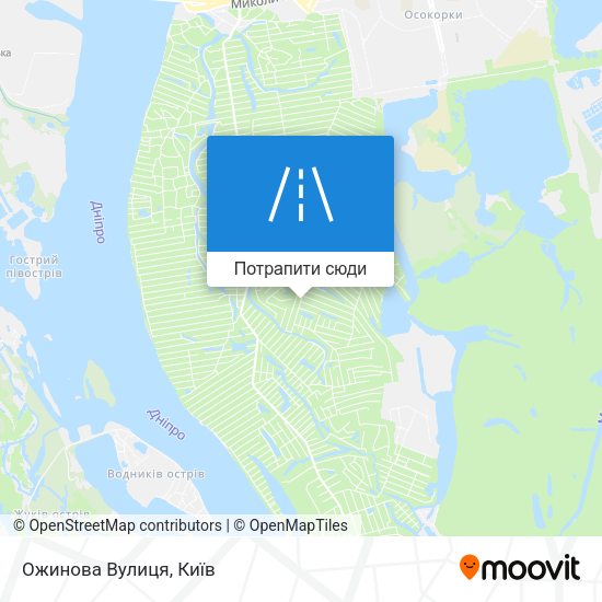 Карта Ожинова Вулиця