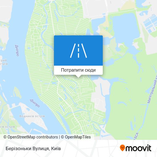 Карта Берізоньки Вулиця