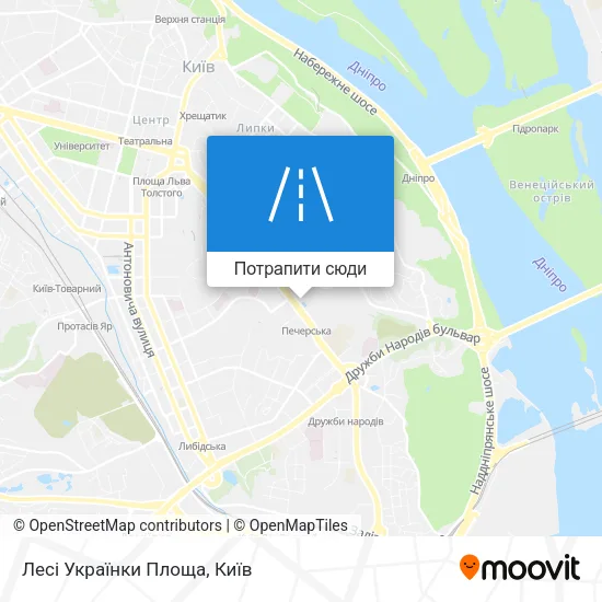 Карта Лесі Українки Площа