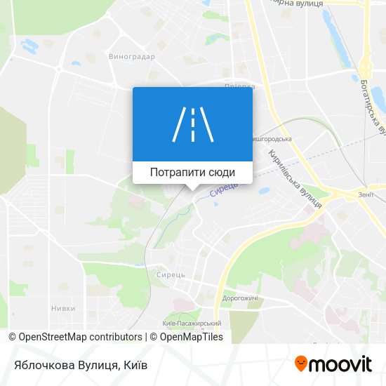 Карта Яблочкова Вулиця