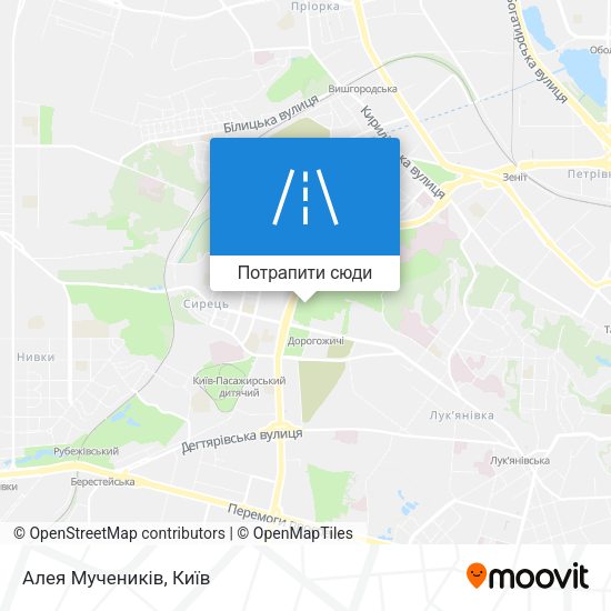 Карта Алея Мучеників
