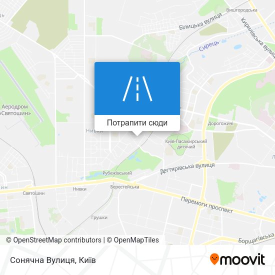 Карта Сонячна Вулиця