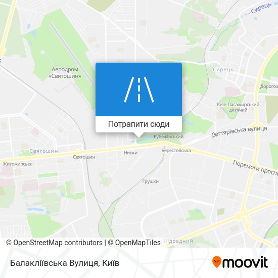 Карта Балакліївська Вулиця