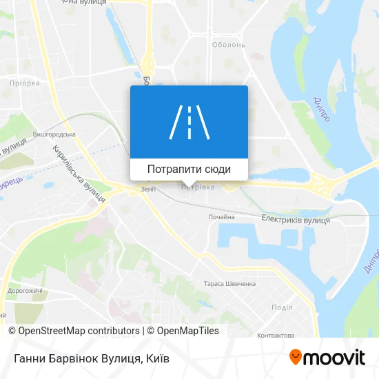 Карта Ганни Барвінок Вулиця