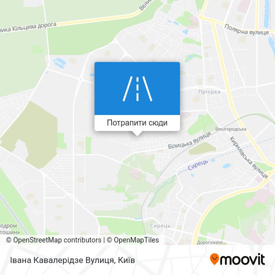Карта Івана Кавалерідзе Вулиця