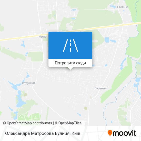 Карта Олександра Матросова Вулиця