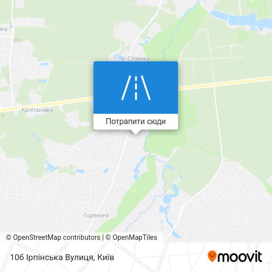 Карта 10б Ірпінська Вулиця