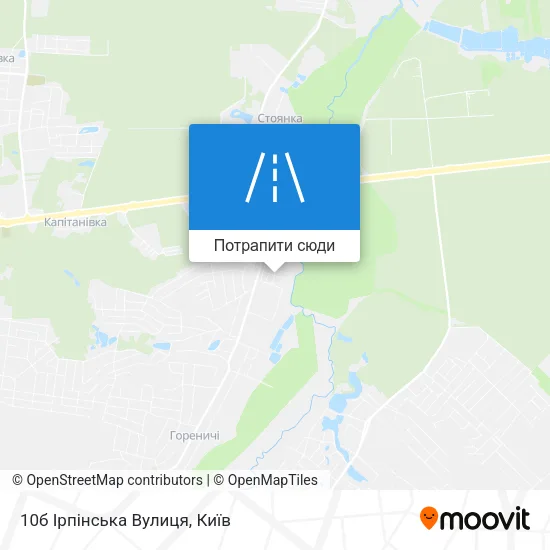 Карта 10б Ірпінська Вулиця